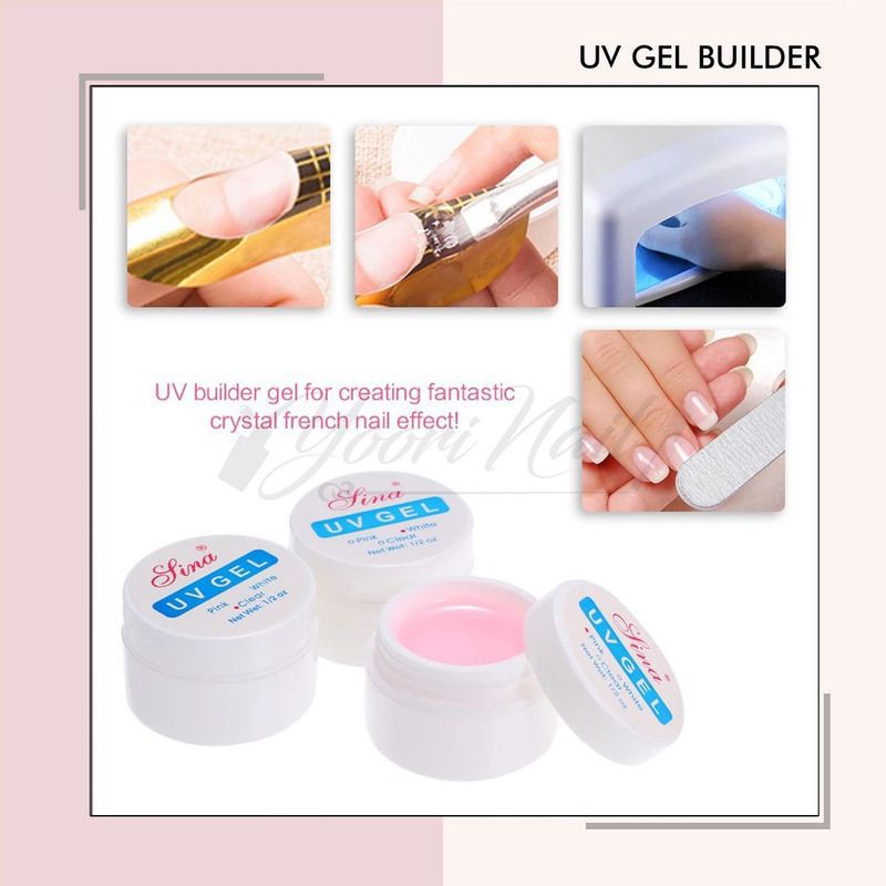 UV Gel 3 warna uv gel extension nails basecoat sculpture gel nail art