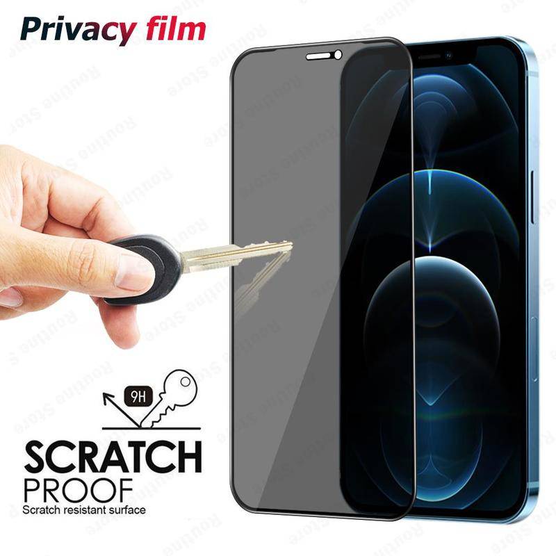 Pelindung Layar Tempered Glass Anti Spy Untuk iPhone 13 12 11 Pro Max Mini X XR XS Max 7 8 6 6s Plus SE 2020 2022