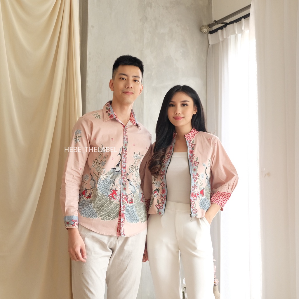 Min ( PEACH ) Batik Cheongsam Chinese New Year ( Men - Intan - Brenda - Daiyu - Amber - Nadine - Hera - Jenna ) Available Couple