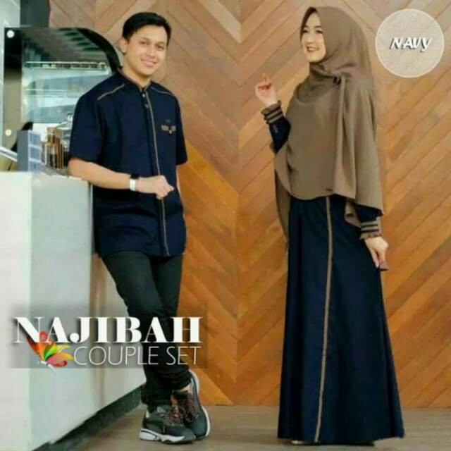 Najibah Couple Syari Set/ Baju Pasangan Muslim Syar'i/Couple Muslim