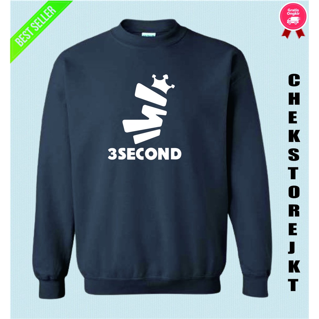 Sweater Hoodie Distro Three 3Second Big white / Sweater Hoodie Premium Unisex