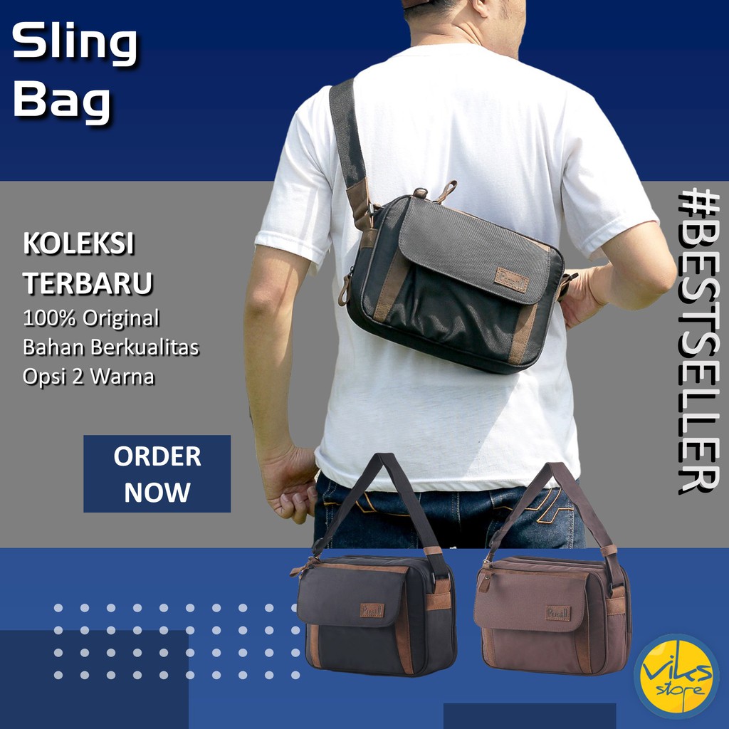 Tas Selempang Cowo Pria Mode Kasual Sling Bag Multifungsi Original Lokal