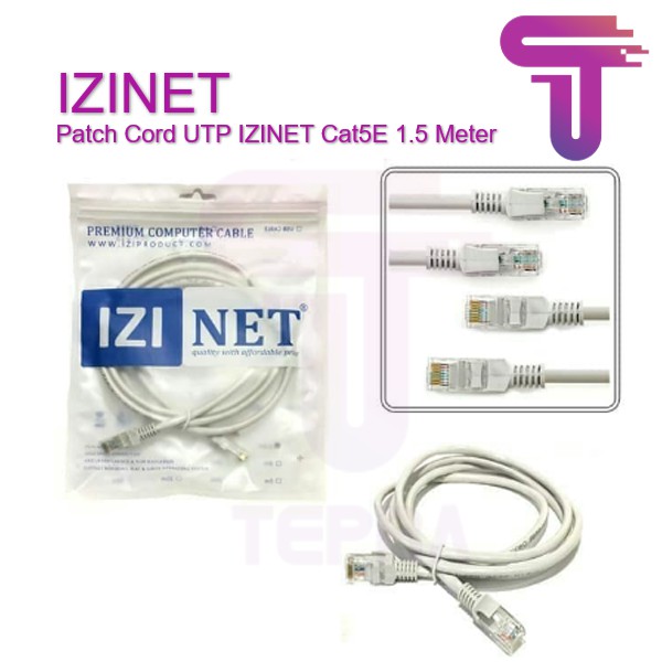 Kabel Patch Cord IZINET UTP Cat5E 1.5 Meter