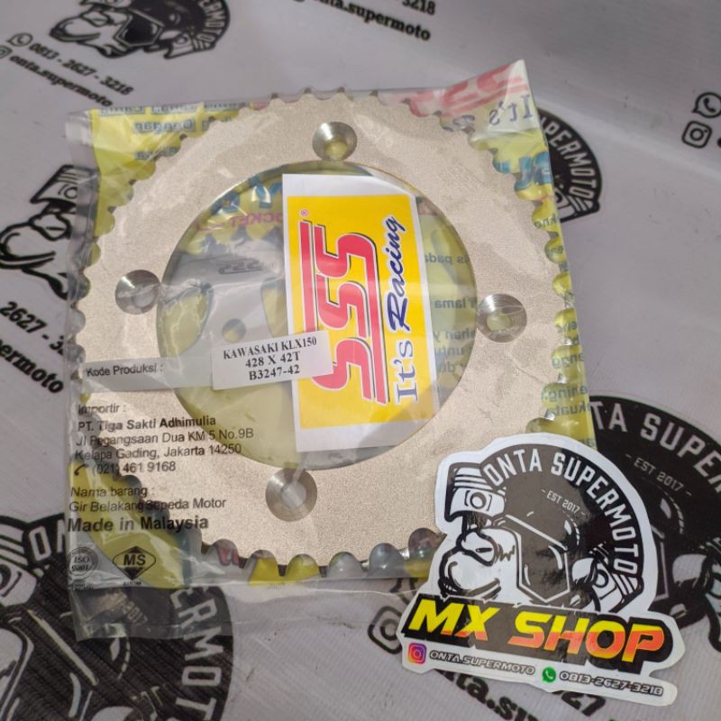 Gear gir set belakang klx dtracker ukuran 42T Triple SSS