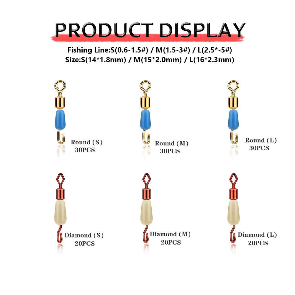 Suyo 30 /20PCS /Set Konektor Memancing Berbentuk Botol Konektor Putar Quick Pin Connector Tackle Aksesoris Dikaitkan Snap