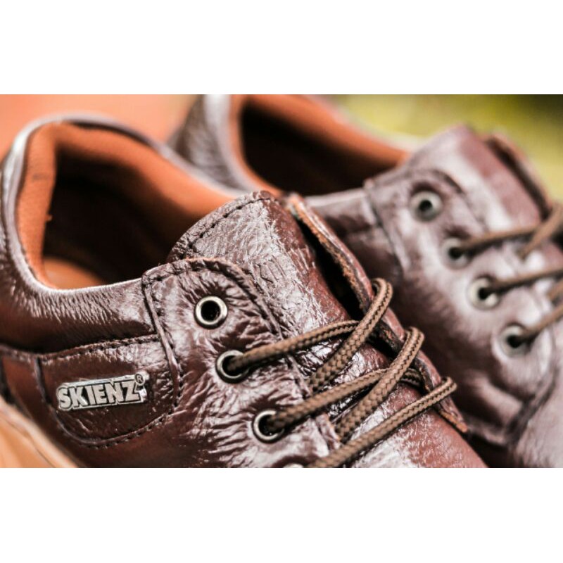 STUMPS X SKIENZ I sepatu casual tali safety GRANIT kulit sapi