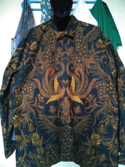 Peksi Semulur Sogan Kemeja Batik Pria Katun Primisima Full Furing