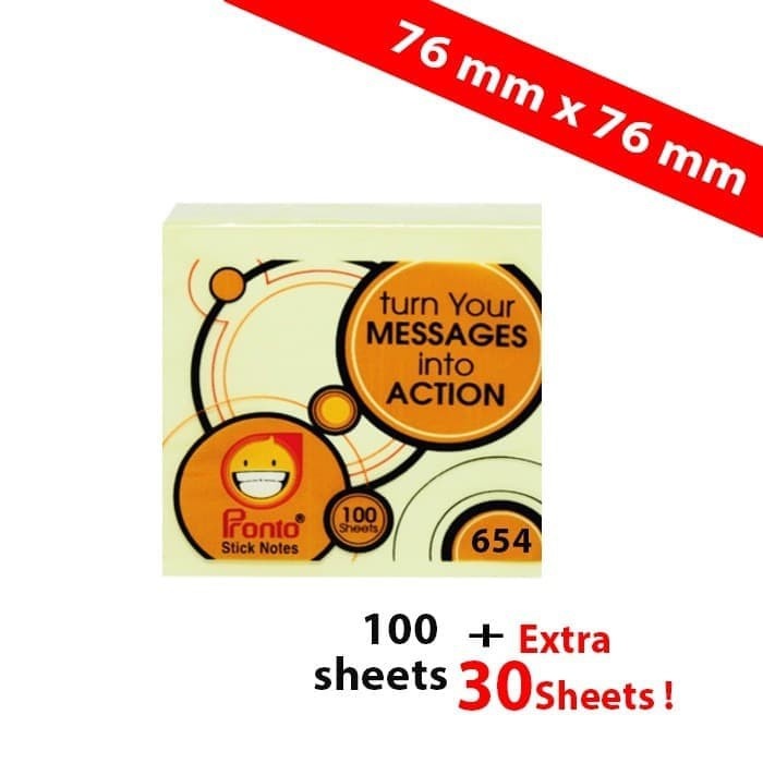 

Sticknotes 654 extra + 30 sheets Standard Yellow (76 X 76 mm) / sticky note pronto