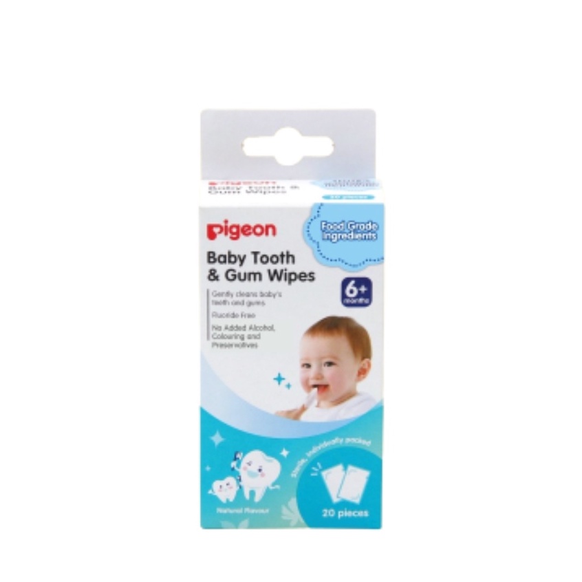 Pigeon Baby Tooth and Gum Wipes Natural Flavour 20 Sheets