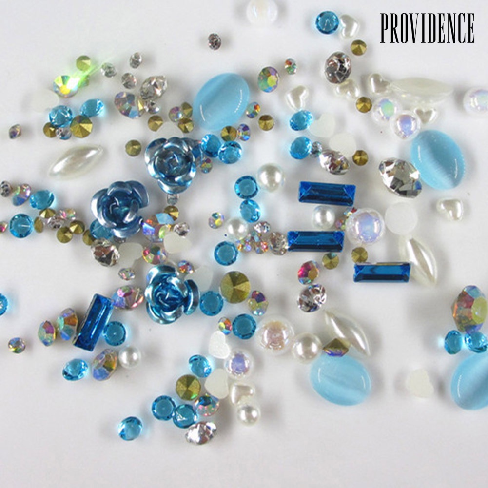 Providence Multi-shape Rose Flower Faux Pearl Rhinestone 3D Nail Art DIY Manicure Decor