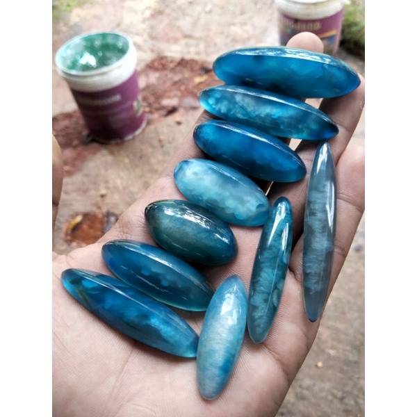 BATU AKIK PANDAN BIRU MURMER MURAH MERIAH (COD)