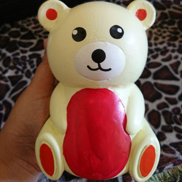 CELENGAN KARAKTER GIPSUM/ TANAH LIAT UNIK LUCU-Teddy