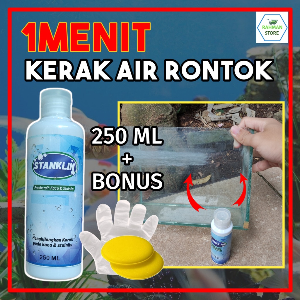 Obat Cairan Pembersih Penghilang Kerak Noda Air Jamur Kaca Waterspot Aquarium Akuarium Keran Kran Stainlis Stainless Jendela Cermin Kamar Mandi Ampuh STANKLIN 01