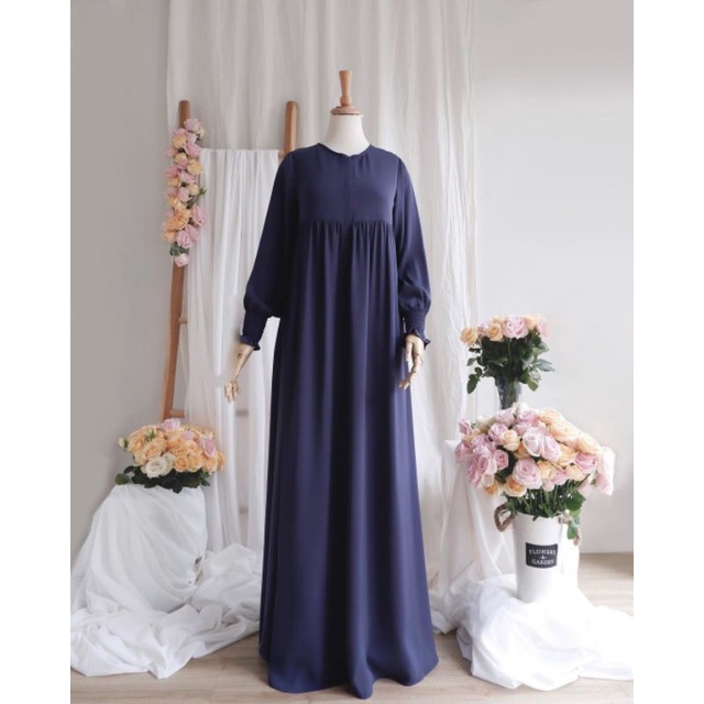Amara silk dress dark denim size L  by auroraclo