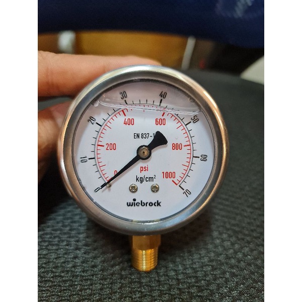 Pressure Gauge Raket Stainless Kuningan 4" inch 70 kg / bar 1000 psi