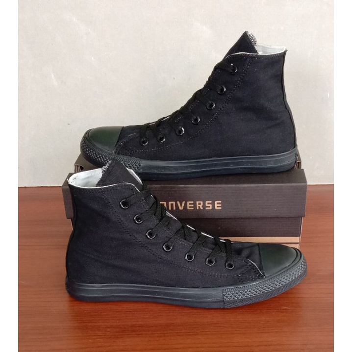 (free box converse)sepatu converse all star classic high full black all star classic tinggi hitam polos