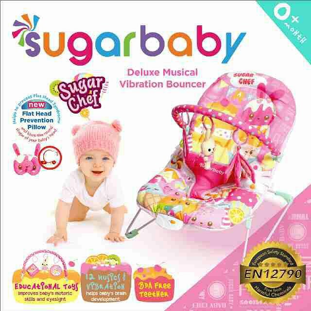 SugarBaby Deluxe Musical Vibration Bouncer 1 Recline