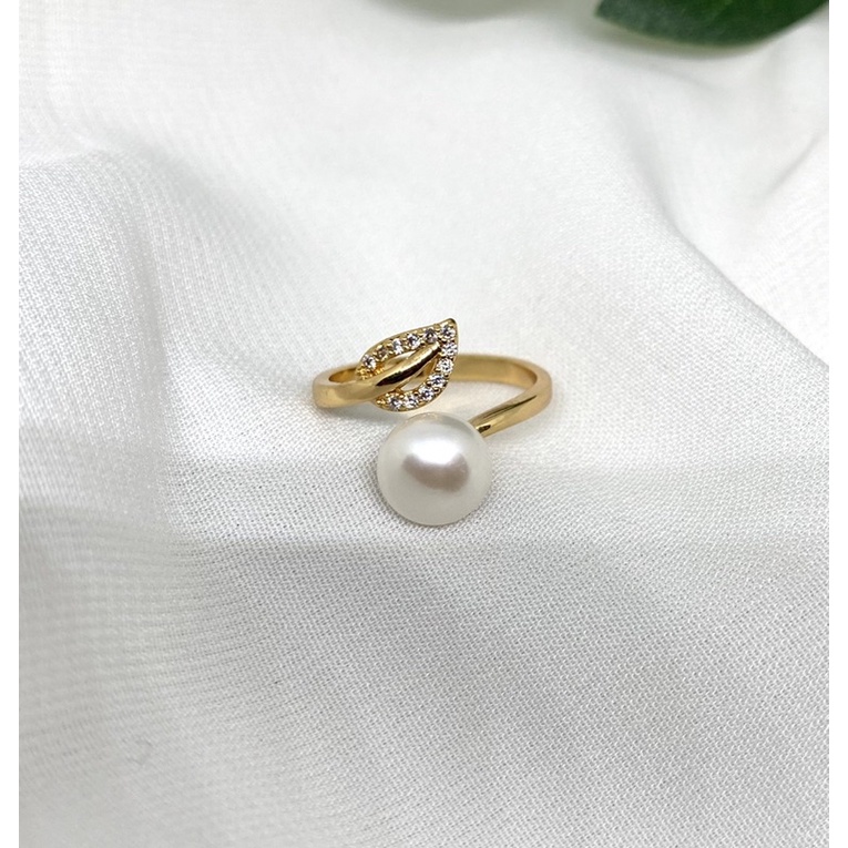 cincin mutiara lombok model daun || anti karat