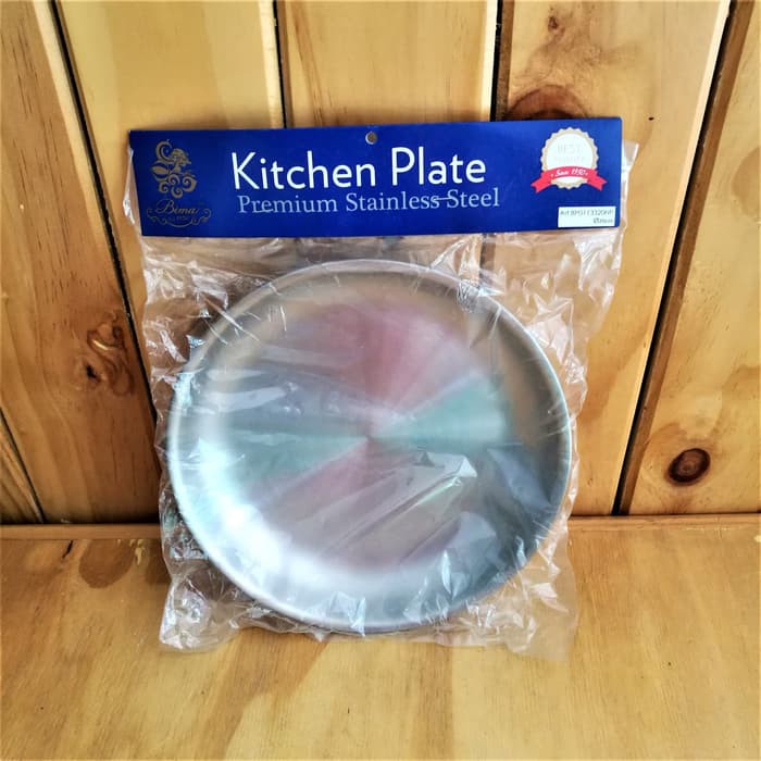 Bima Chef Kitchen Plate 20cm Stainless Steel Inox Premium Piring Dapur