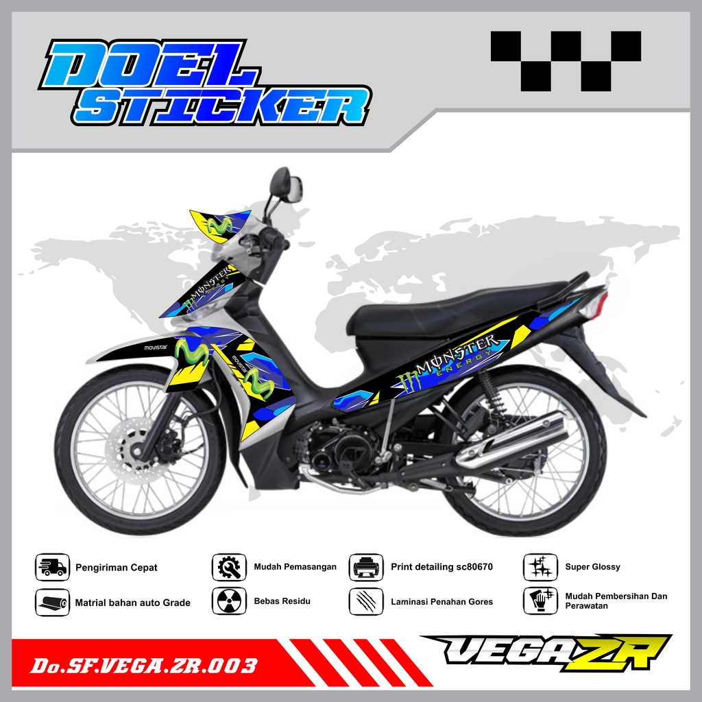 STICKER STRIPING VEGA ZR - STICKER STRIPING LIST VARIASI HOLOGRAM , CROME VEGA ZR DOEL 003