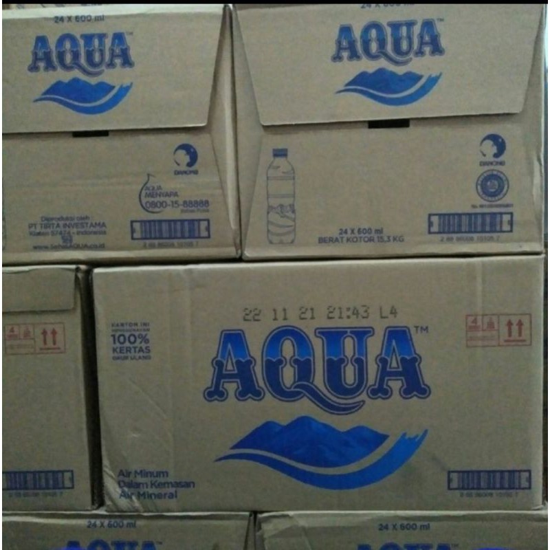 

Air mineral aqua botol 600ml isi 24