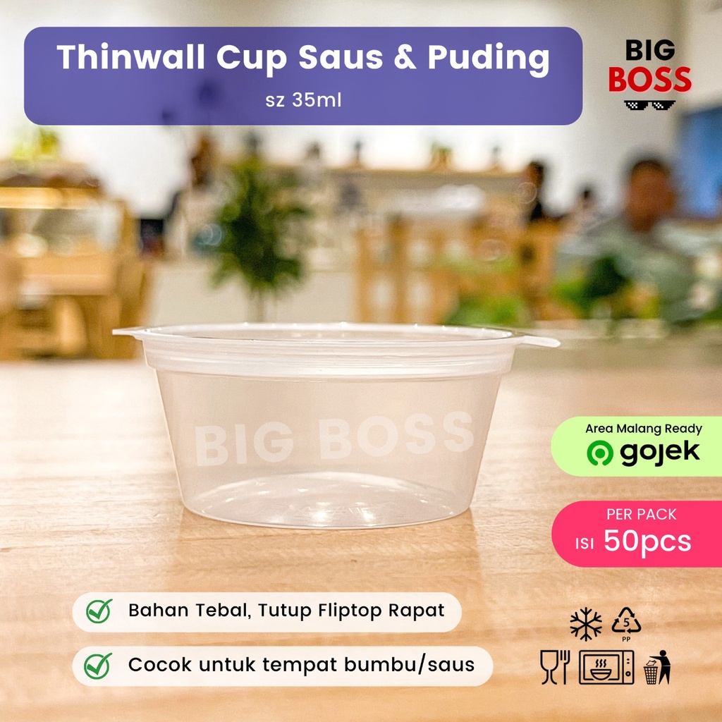 [ISI 50 PCS] Kontainer Tempat Saus Klip 35ml / Sauce COntainer / Tempat saos / Thinwall Saus / Thinwall Victory