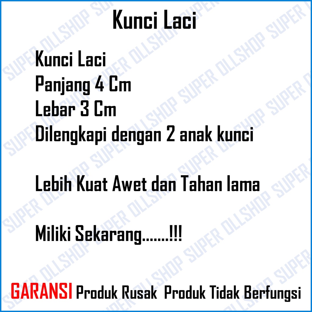 Kunci Laci / Kunci Lemari / Kunci laci Meja Kerja / Kunci Loker Drawer Lock 101 / Slot Laci Murah