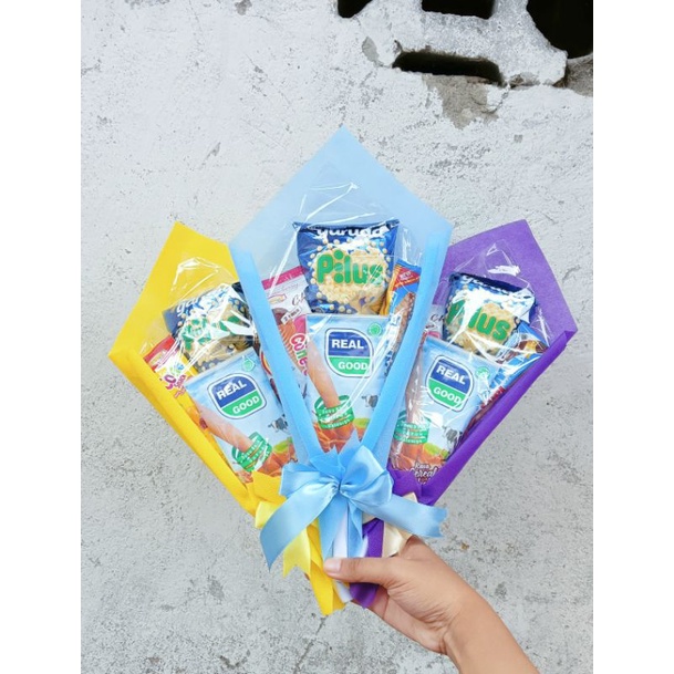 

buket snak murah mini untuk hadiah ultah penamatan kode m.02