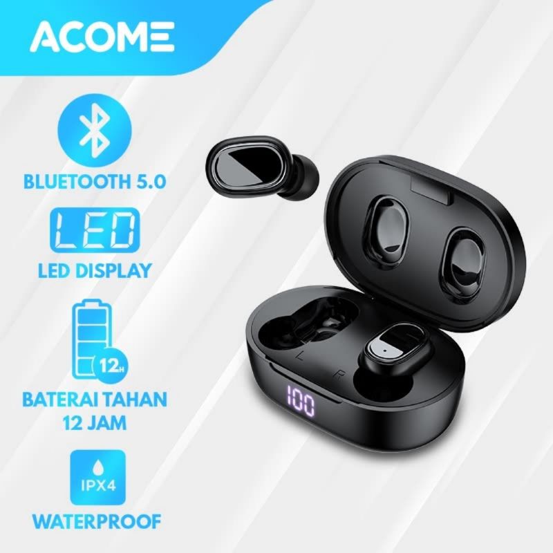 Acome T1 Airdots Bluetooth 5.0 TWS Headset Earphone Wireless LED