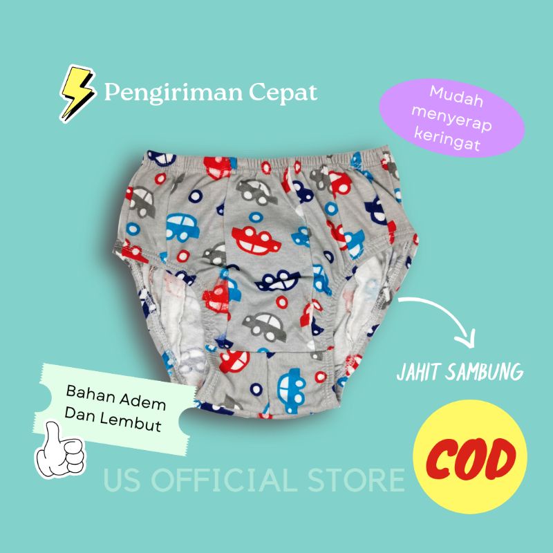 Celana Dalam Anak Laki Laki | Celana Dalam Anak Lusinan Libby Velvet 2-10 Tahun | Sempak Anak Laki L