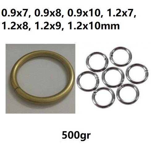 Ring Tebal 0.9mm &amp; 1.2mm Tertutup Uk 7mm - 10mm Harga/500g