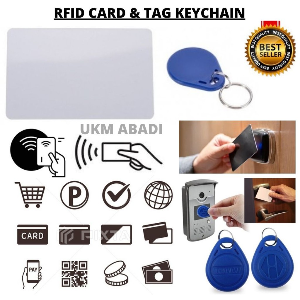 Kartu RFID Card dan Tag Keychain Gantungan Kunci Pintu Hotel Lemari Writetable  Rewritable 111147