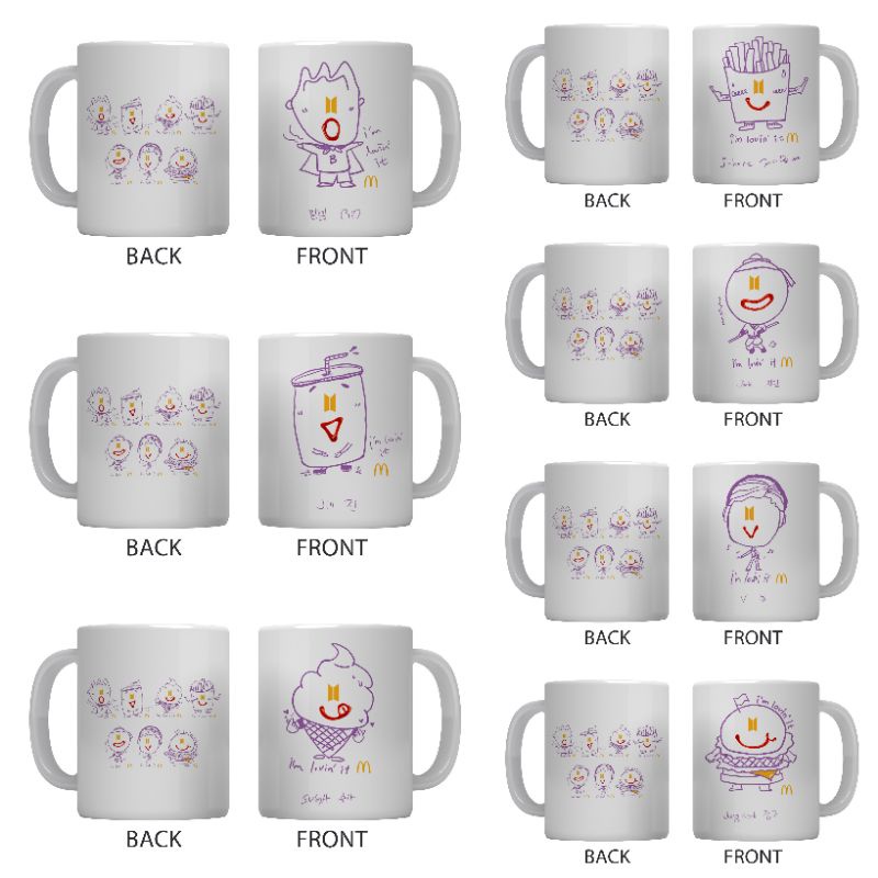 (cod) jual mug BTS x mcd gelas bts mcd mug bt21 mug murah mug kpop gelas souvenir murah custom bts