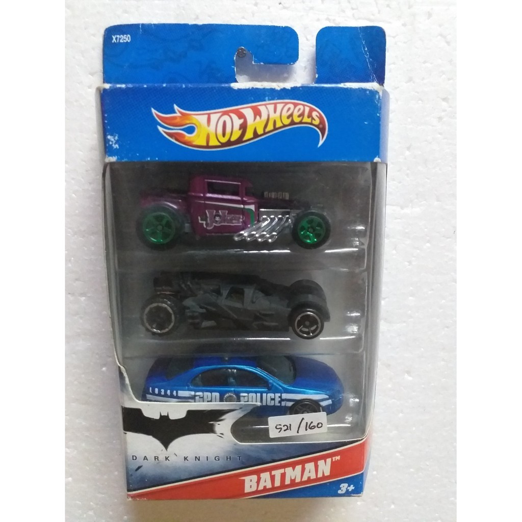 HOT WHEELS GIFT PACK 3 PCS BATMAN BONE SHAKER JOKER
