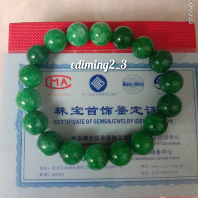 GELANG GIOK ASLI MYANMAR JADE HIJAU TUA 10MM