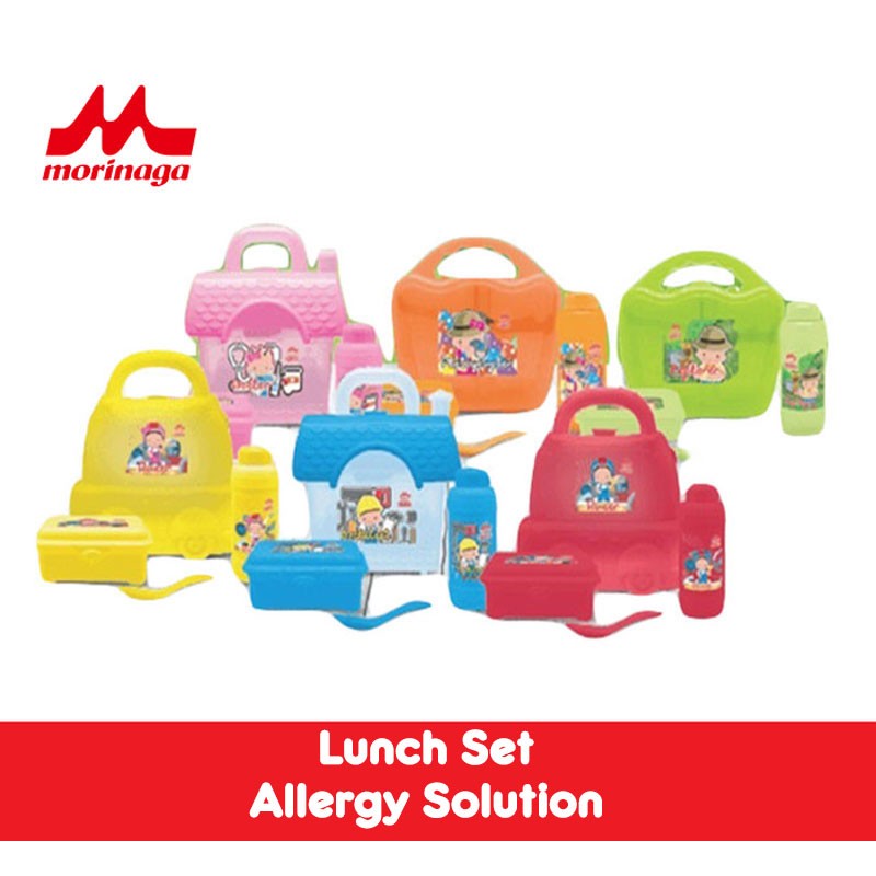 Morinaga Lunch Set Allergy Solution / Tempat Makan Anak Set - Random Motif