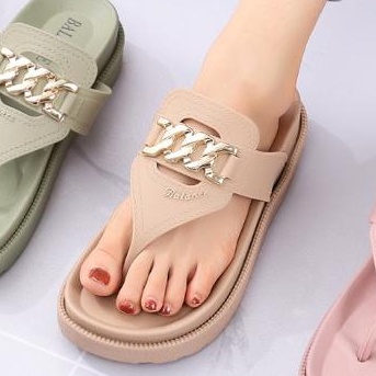 balance 1605-30/sandal karet jeli wanita sendal wedges perempuan sandal terbaru ori produk impor-Moka