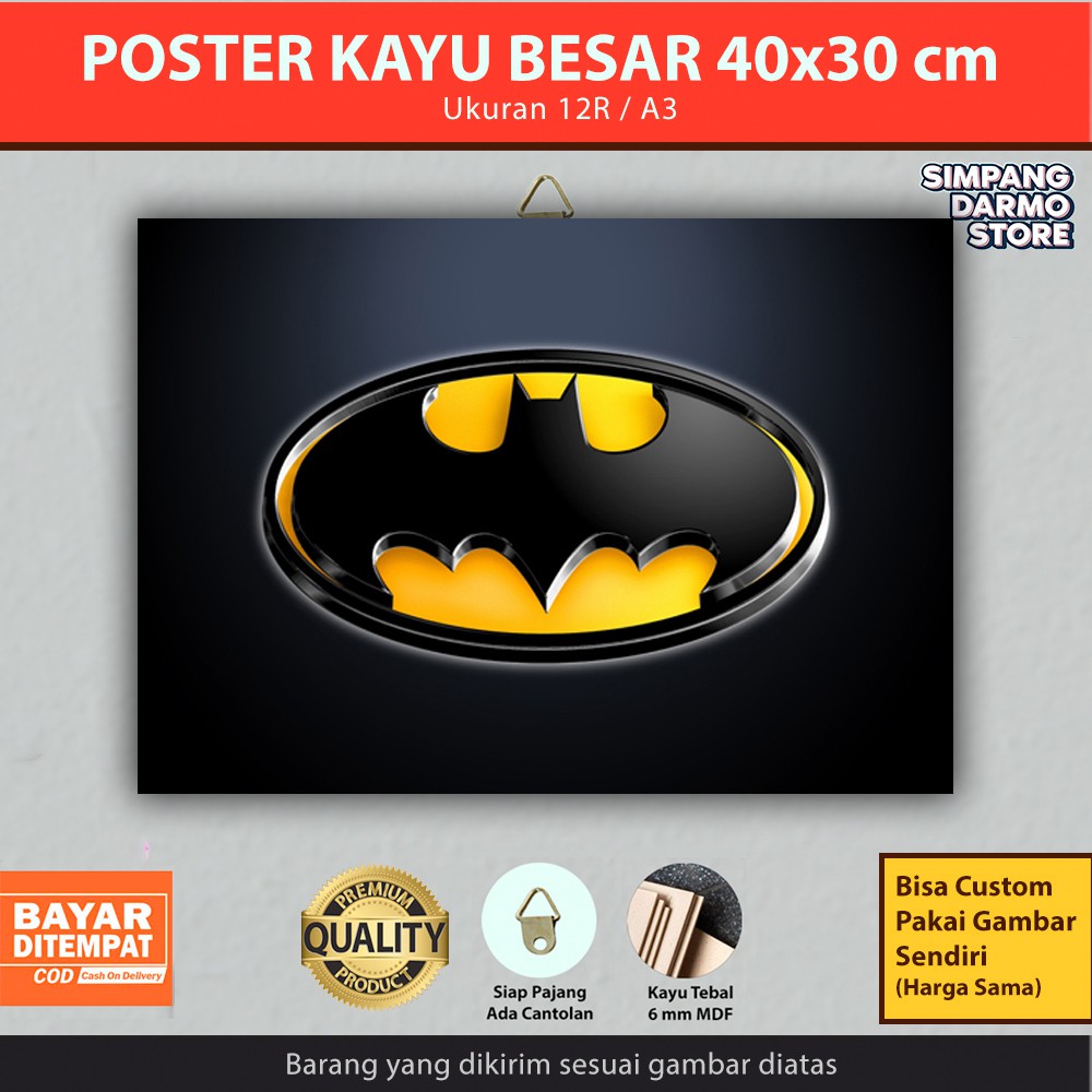 Jual Poster Kayu Besar Batman Dc Superhero Bisa Request Gambar Lain