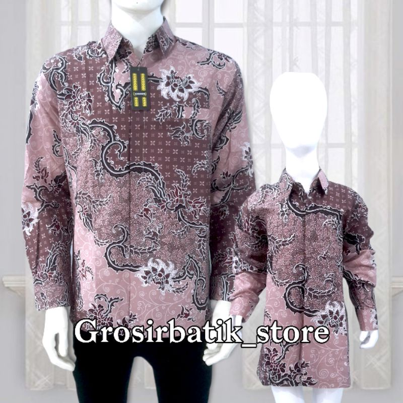 Baju kemeja batik couple ayah dan anak premium katun furing motif mewah