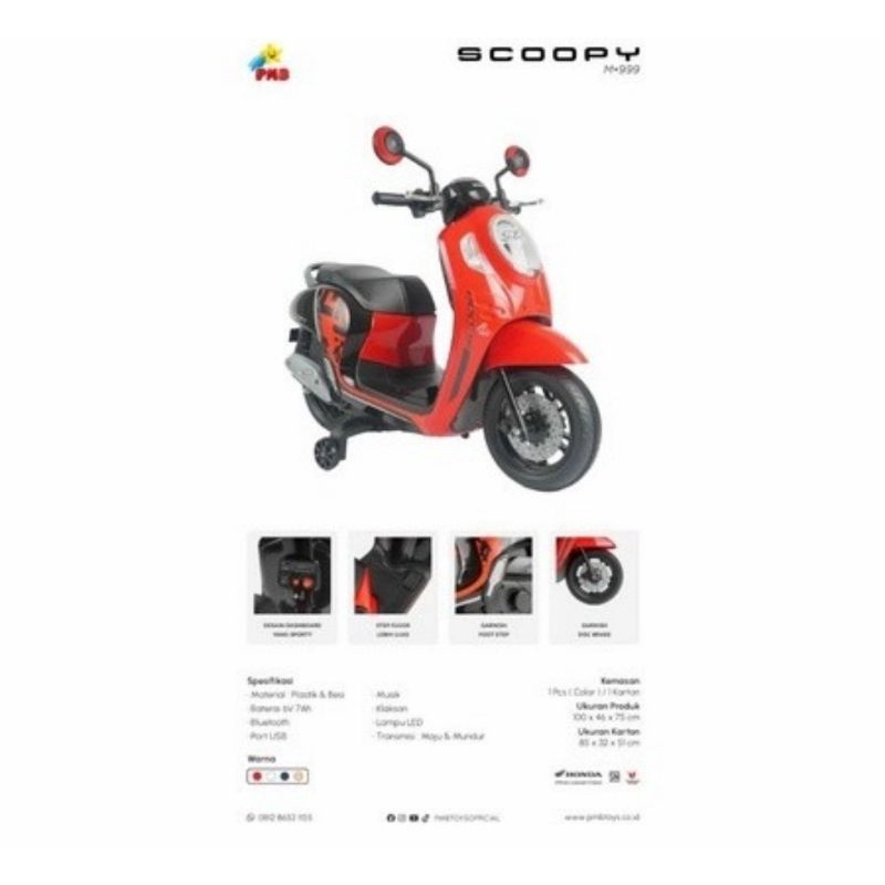 Pmb M999 Scoopy - Motor Aki - Mainan Anak | Motor Mainan Anak