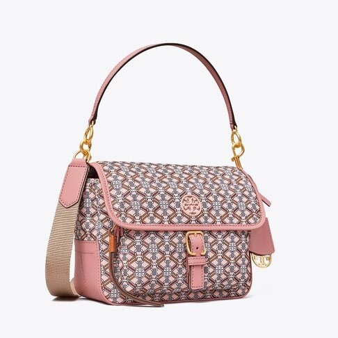 Tas Tory Burch 74656 Piper Printed Crossbody - Pink Medallion