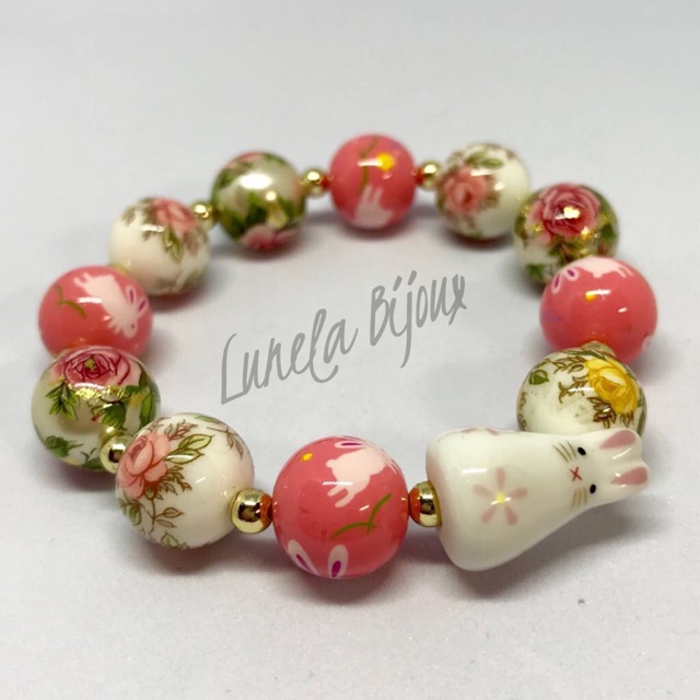 Gelang Tensha Beads Japan ‘WHITE RABBIT’