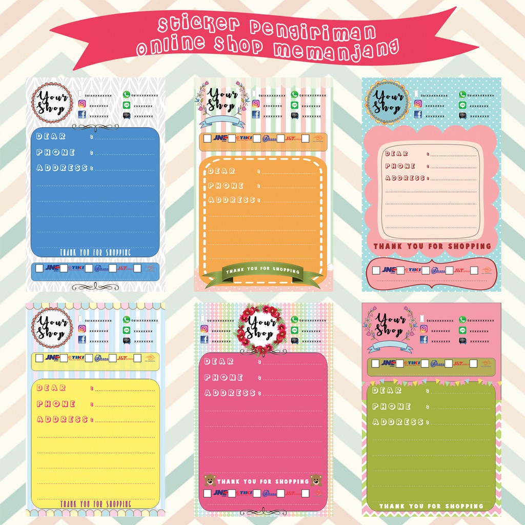 

Label Sticker Pengiriman Online Shop Memanjang / Berdiri