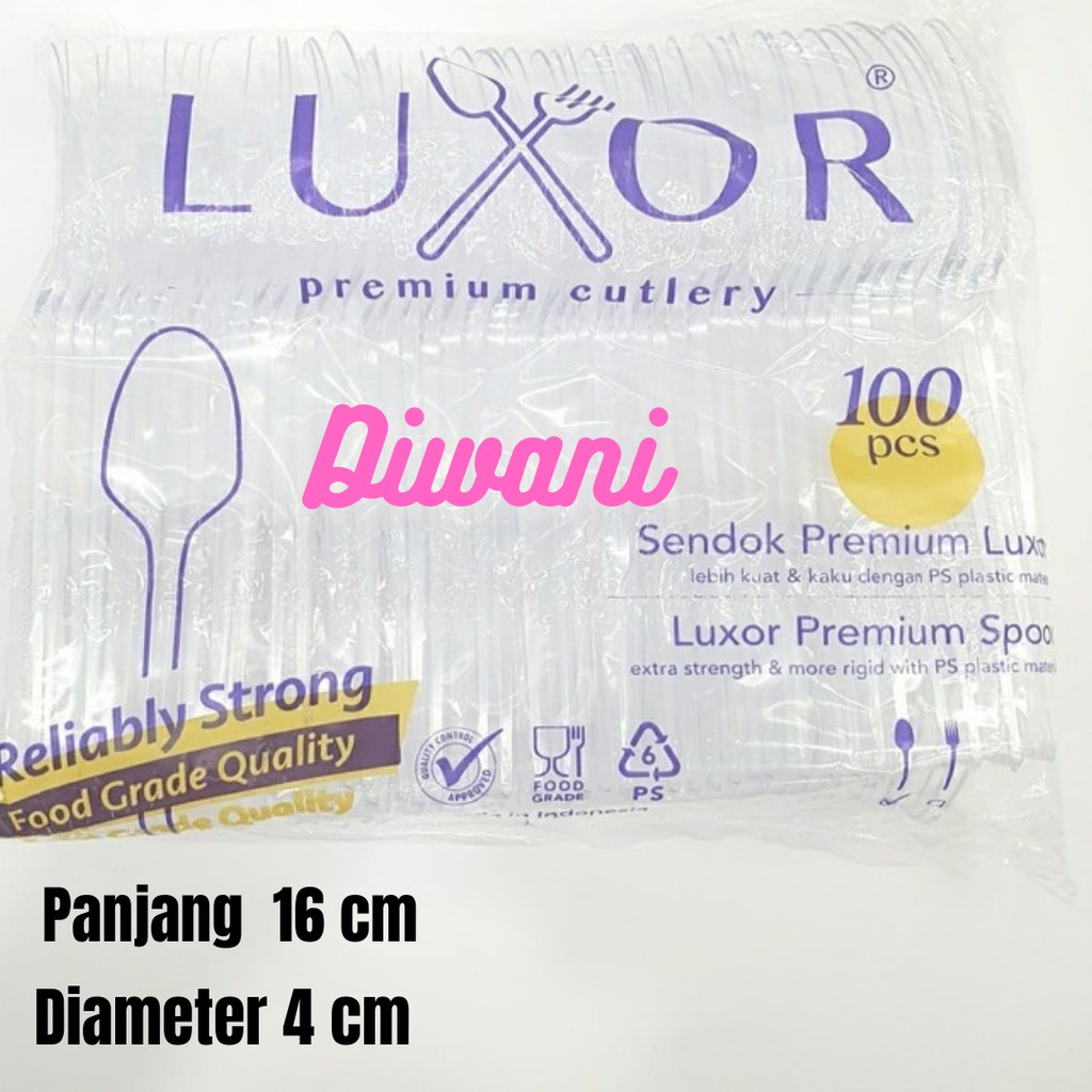 Sendok Makan Putih  isi 100 pcs/Sendok Plastik/Sendok Makan /Sendok Plastik Putih