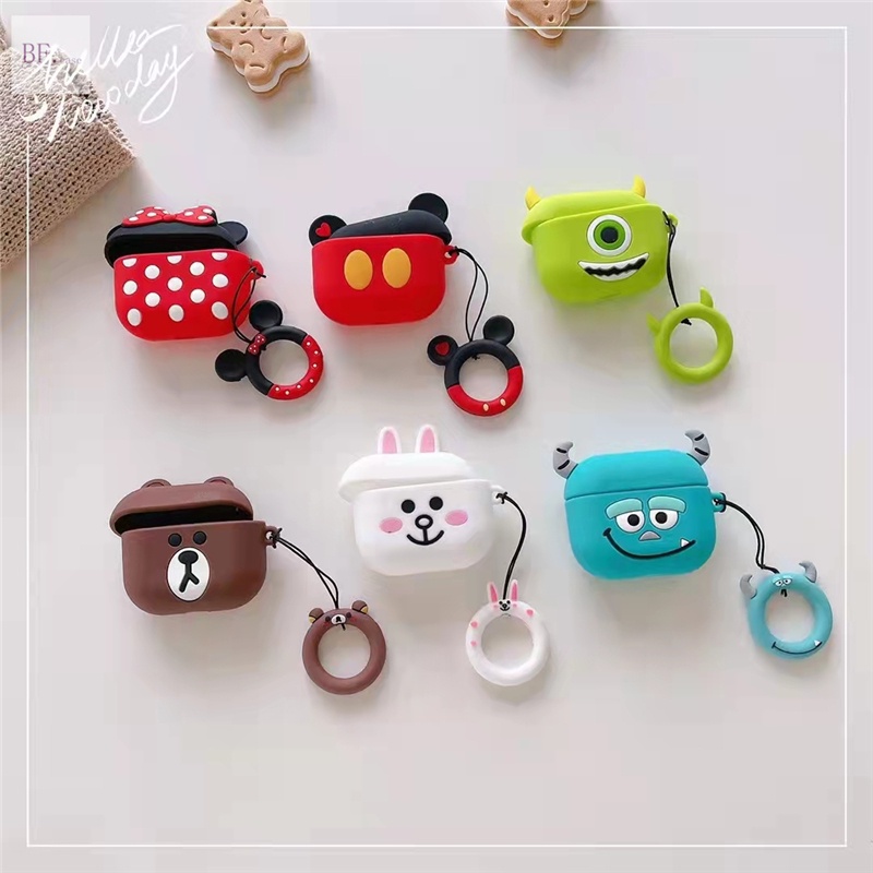 IPHONE Soft Case Airpods 1 / 2 / 3 Apple Earphone Bluetooth Wireless Motif Kartun 3d Bahan Silikon