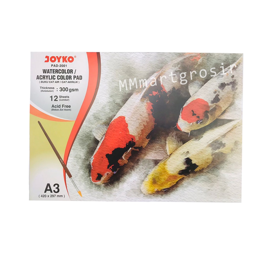 Joyko / Acrylic Color Pad A3 / Buku Cat Air / 420x297mm 12Sheets