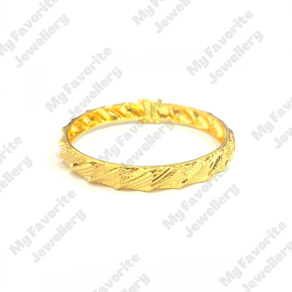 Gelang Bangkok Ombak 5graman Emas Asli Kadar 700