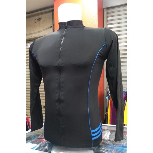 Baju Renang Wanita Baju Renang atasan tangan panjang Rseleting depan pria wanita - S(G2R3) Baju Rena