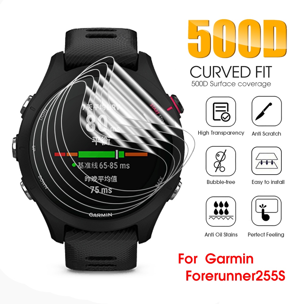 Film Hydrogel Pelindung Layar Smartwatch Anti Gores Shockproof Full HD Untuk Garmin Forerunner 255S