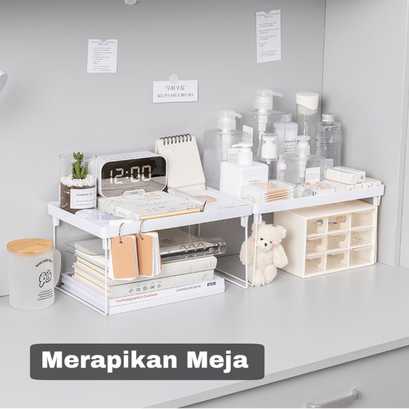 Rak Penyimpanan Lipat Serbaguna Meja Kantor Buku Storage Stationery Dekstop RT018